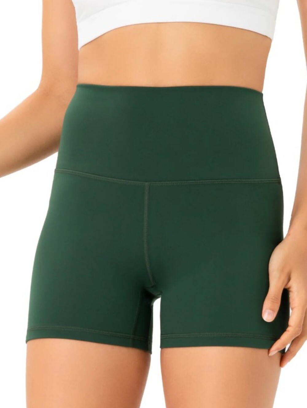 No Boundaries Green High Waist Shorts